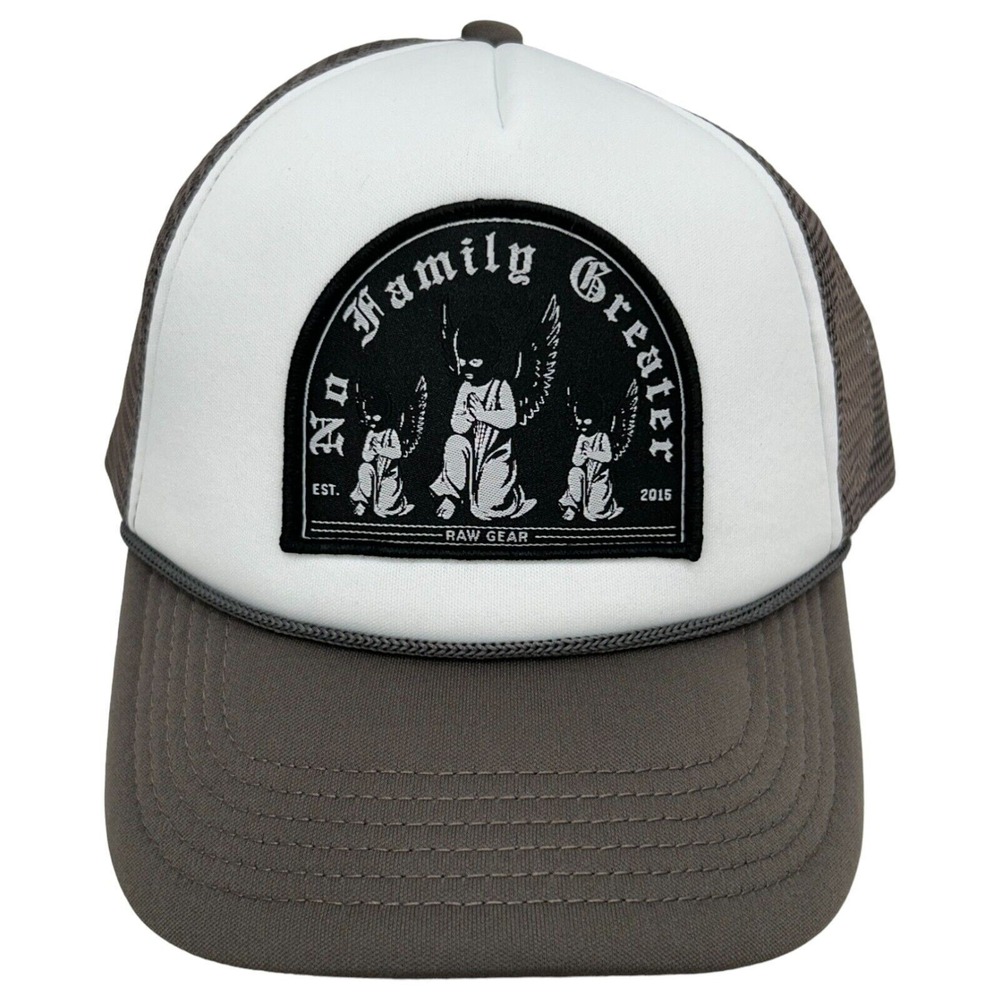 RawGear Family Trucker Hat Mens One Size White Gray 100% Polyester Mesh Snapback